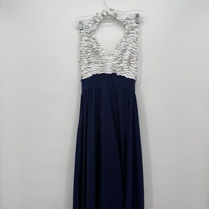 Julianne Vintage Halter Sequin Dress Long Nautical Size XS